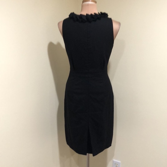 J Crew Suiting Dress Size 4 Black Will Blend Sheath Rosette Ruffle Appliqué - Picture 5 of 10